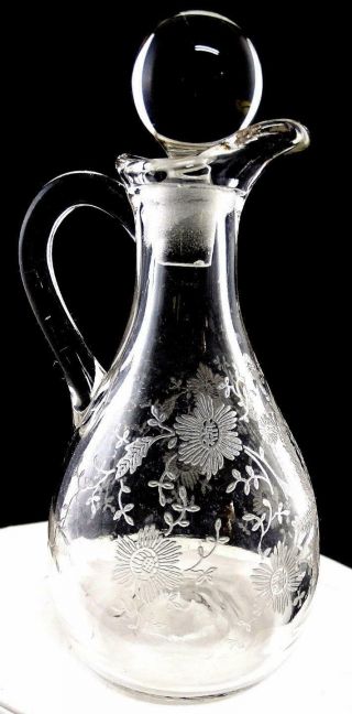 Martinsville Viking Glass Prelude Etched 6 " Oil Cruet 1940 - 1986