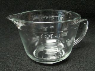 Anchor Hocking Usa 8 Cup 2 Quart Clear Glass Measuring Batter Bowl - Vgc