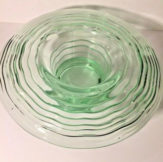 Authentic Art Deco Green Depression Glass Dwarf Posy Vase