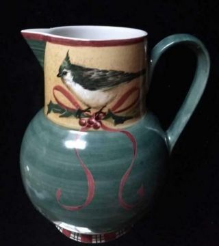 Lenox Winter Greetings Everyday Large Pitcher 64 Oz Birds Titmouse Nuthatch