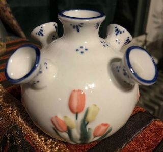 Hand Painted Delft Delftware Holland Royal Twickel Ter Steege Tulip Bud Vase 5