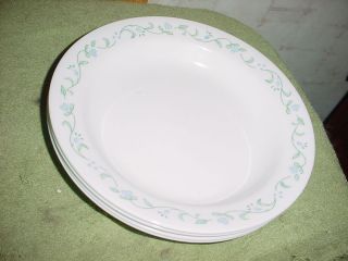 Corelle Country Cottage Flat Rimmed Soup Bowls / Plates X 4 8.  5 Inch