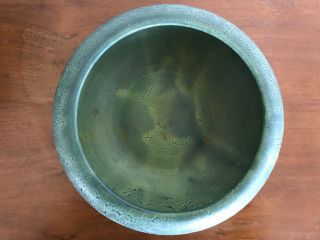 Weller Frosted Matte Green Arts and Crafts Pottery 2
