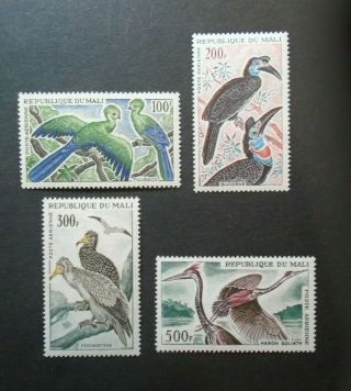 Early Wildlife Birds Set 100fr - 500fr Vf Mnh France Mali B222.  32 099$