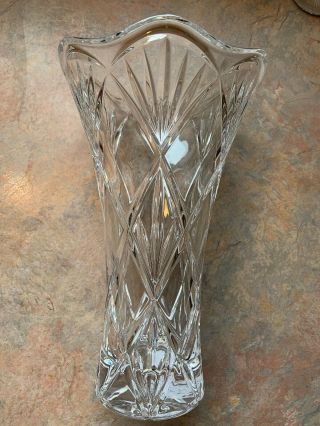 Marquis By Waterford Crystal 10 " Honour Vase Signed And Paper Label