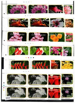 4x Cook Islands - Mnh - Flowers,  Flora