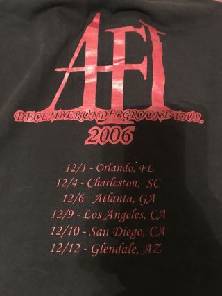 Afi December Underground T - Shirt Never Worn.  Tour Shirt From 2006.  Cinder Block