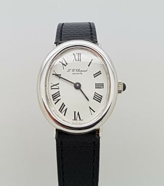 Fine & Vintage 18K White Gold L.  U.  Chopard Baignoir Ellipse Mechanical Watch 2