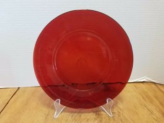 Vintage Royal Ruby Red Glass 9 " Dinner Plate Anchor Hocking Christmas Table