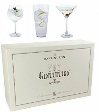 Dartington Gintuition 3 Piece Gin Set Highball,  Copa Stem & Martini Gift Box Uk