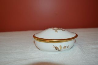 Royal Copenhagen Brown Rose Dish With Lid Pattern Round Box With Lid 3 7/8 "