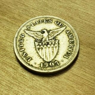 1903 Filipinas Philippines Five 5 Centavos United States Of America Coin - Vf