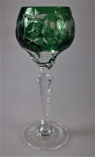 Nachtmann Crystal Traube Cordial 4 5/8 " - Cut To Clear - Emerald Green