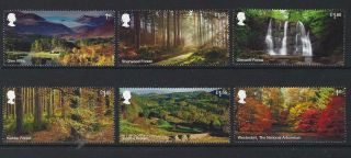 Great Britain 2019 Forests Set Of 6 Singles Unmounted,  Mnh