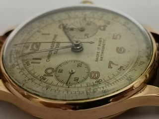 Rare Vintage Chronographe Suisse Oversize 18k Solid Gold Watch