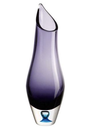 Massive 32.  9cm Art Glass Submerged Sommerso Freeform Unusual Studio Vase D 