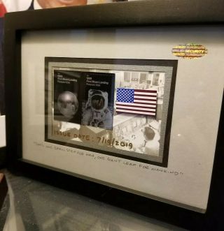 2019 Apollo 11 First Moon Landing 50th Anniversary Us Stamps Framed