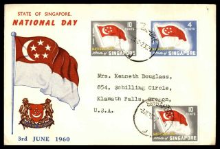 Mayfairstamps Singapore 1960 National Day Flag Cachet First Day Cover Wwc53177