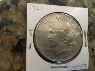1921 Silver Peace Dollar $1 Au Details 90 Silver Key Date First Year
