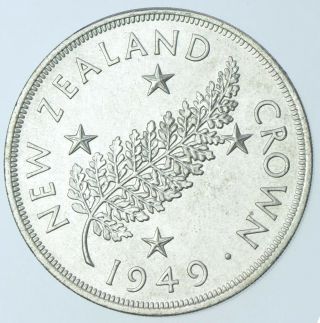 Zealand George Vi Crown,  1949 Silver Coin Unc
