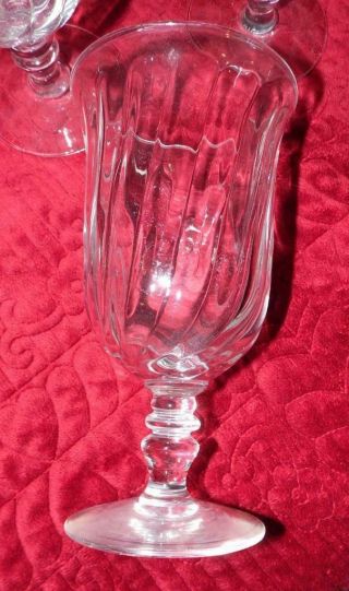 Gorham Crystal Gentry Swirls 5 Clear Ice Tea Glasses Vintage Lknu