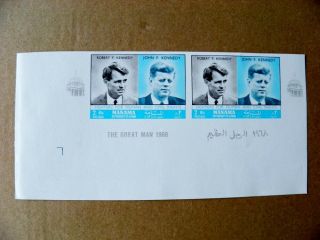 Error Printing Imperforated Stamps Uae Ajman Usa President John F.  Kennedy Robert