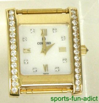 14k Concord La Tour Diamond Mother Of Pearl Yellow Gold Watch Case 29.  25.  648