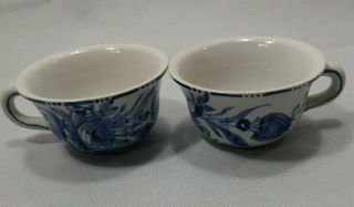 Antique Antonio Zen Nove Porcelain Hand Painted Tea Cup X2 Made In Italy