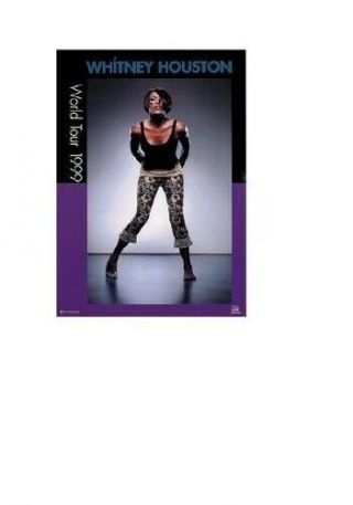 Whitney Houston World Tour 1999 22x34 Music Poster