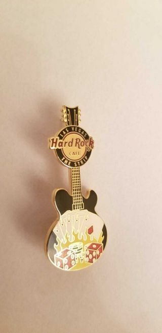 Hard Rock Cafe Las Vegas The Strip Pin Casino Chips,  Aces,  And Dice Set Guitar