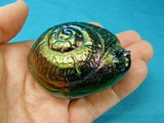 Vintage Signed Robert Held Canada Iridescent Snail Art Glass