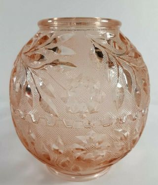 Introverted Flower Pink Depression Glass Fairy Lamp Candle Holder