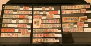 China Hong Kong Stamp 1860 - 1940 Qv 3 Pages Of Stamps,  Some Revenue Stamps
