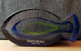 Kosta Boda Sweden " Fish " Designed By Bertil Vallien Signed