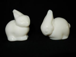 Vintage Heisey By Imperial Bunny Set,  Head Up & Down,  Milk Glass,  Perfect