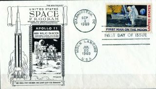 U.  S.  A.  1969 Fdc Space First Man On The Moon (1415)