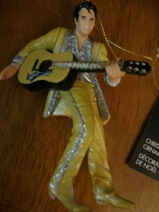 2 Kurt S.  Adler - Elvis Presley Ornaments 2015 Glitter Gold Suit and Black Suit 2