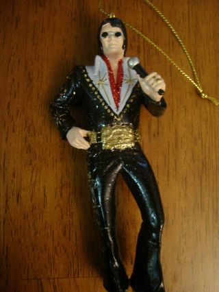 2 Kurt S.  Adler - Elvis Presley Ornaments 2015 Glitter Gold Suit and Black Suit 3