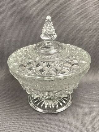 Vintage Anchor Hocking Wexford Pedestal Candy Dish And Lid