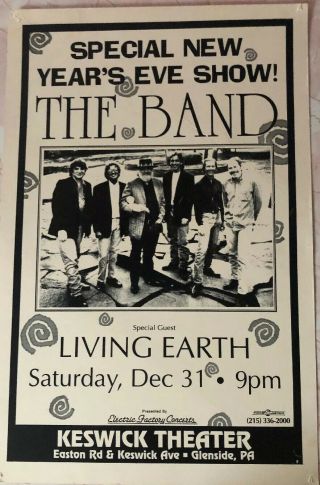 “the Band” Concert Poster.  Special Years Eve Show.  Keswick Theater Pa