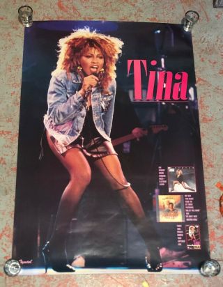 Tina Turner Orig.  1985 Record Store Promo Poster Private Dancer Live Vhs Mad Max