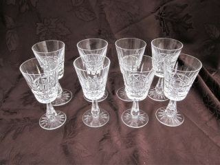Wonderful Vintage Waterford Irish Crystal " Kylemore " Wine Goblets Set Of 8
