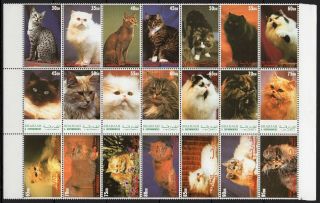 Uae Sharjah & Dependencies 1972 Cats Domestic Animals Stamps Set Of 21 Mnh