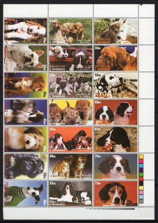 Uae Sharjah & Dependencies 1972 Dogs Caes Hund Domestic Animals Stamps 21 Mnh