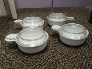 Set Of 4 Corning Ware Grab It Bowls P - 150 - B,  With Glass Lids