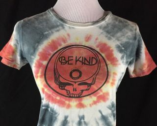 Grateful Dead Be Kind Tie Dye Youth Large T Shirt Bella Canvas Skull Band Tee