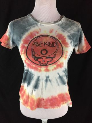 Grateful Dead Be Kind Tie Dye Youth Large T Shirt Bella Canvas Skull Band Tee 2