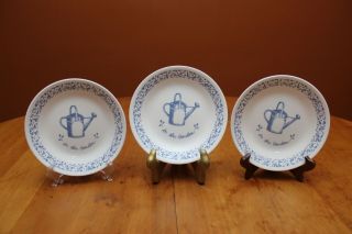 Vintage Corelle In The Garden Set Of Three 6.  75 " Bread & Butter Plates Guc