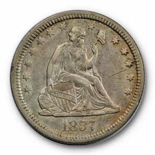 1857 25c Liberty Seated Quarter Extra Fine Xf Us Type Coin 3652