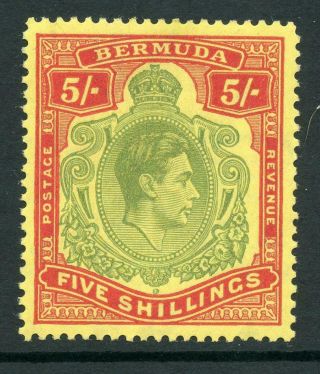 Bermuda 1938 - 53 George Vi Keyplate 5/ - Sg118g Mlh